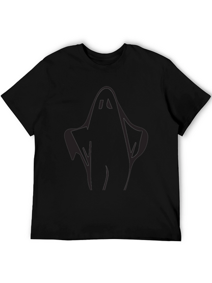 Spooky Ghost Graphic Tee - Black Halloween T-Shirt