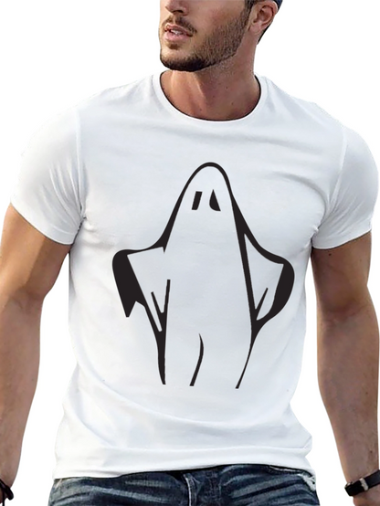 Spooky Ghost Graphic Tee - Black Halloween T-Shirt