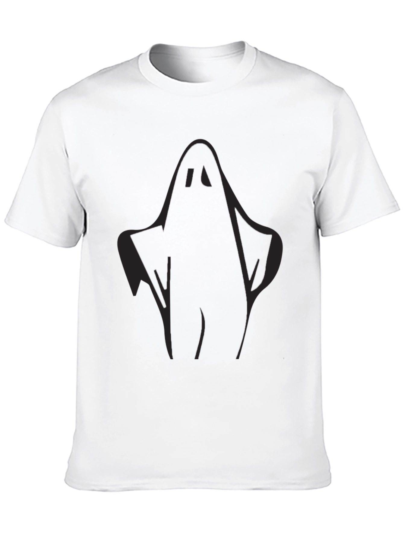 Spooky Ghost Graphic Tee - Black Halloween T-Shirt