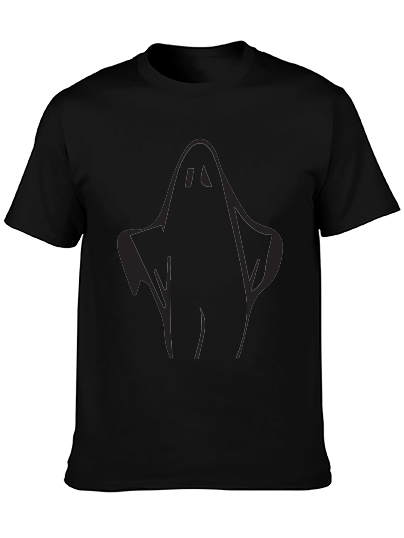 Spooky Ghost Graphic Tee - Black Halloween T-Shirt