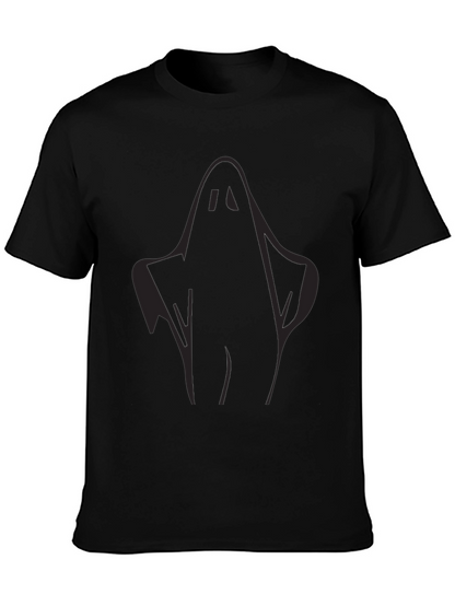 Spooky Ghost Graphic Tee - Black Halloween T-Shirt