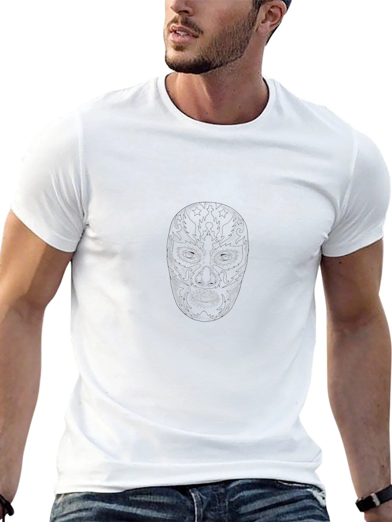 Lucha Libre Mask Graphic Black T-Shirt