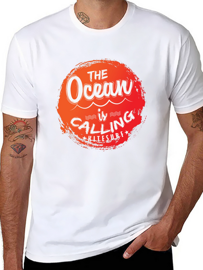 Ocean Calling Kitesurf Tee - Black Cotton Graphic T-Shirt