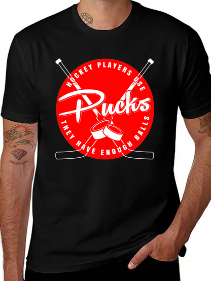 Hockey Players Use Pucks Graphic T-Shirt