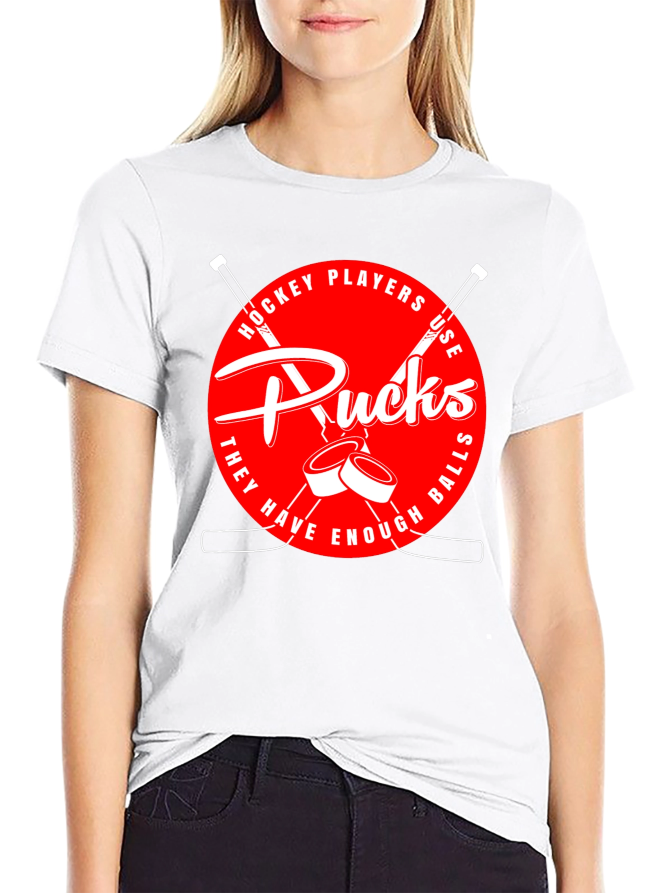 Hockey Players Use Pucks Graphic T-Shirt