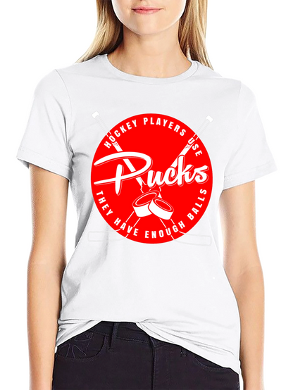 Hockey Players Use Pucks Graphic T-Shirt