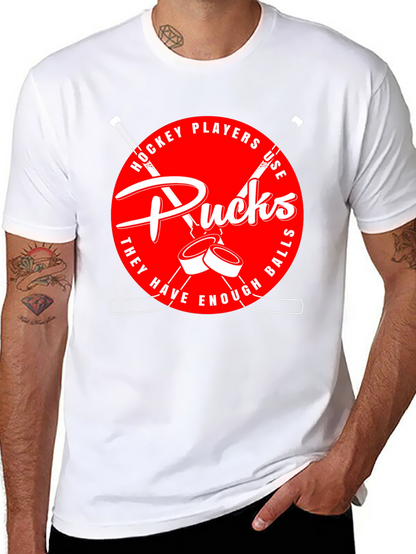 Hockey Players Use Pucks Graphic T-Shirt