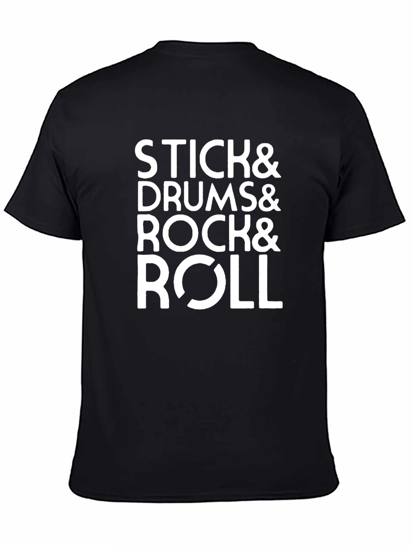 Stick Drums Rock & Roll Black T-Shirt