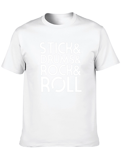 Stick Drums Rock & Roll Black T-Shirt