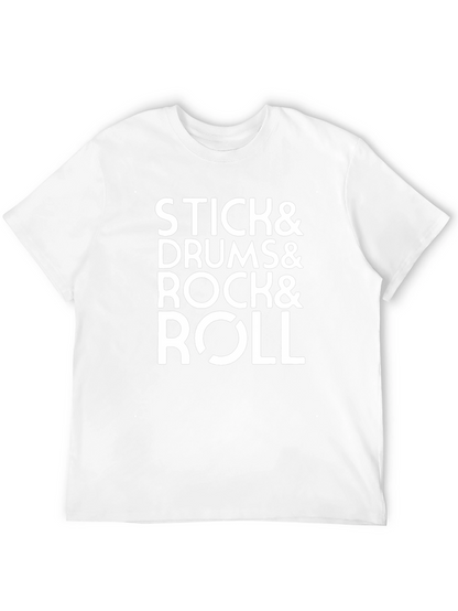 Stick Drums Rock & Roll Black T-Shirt