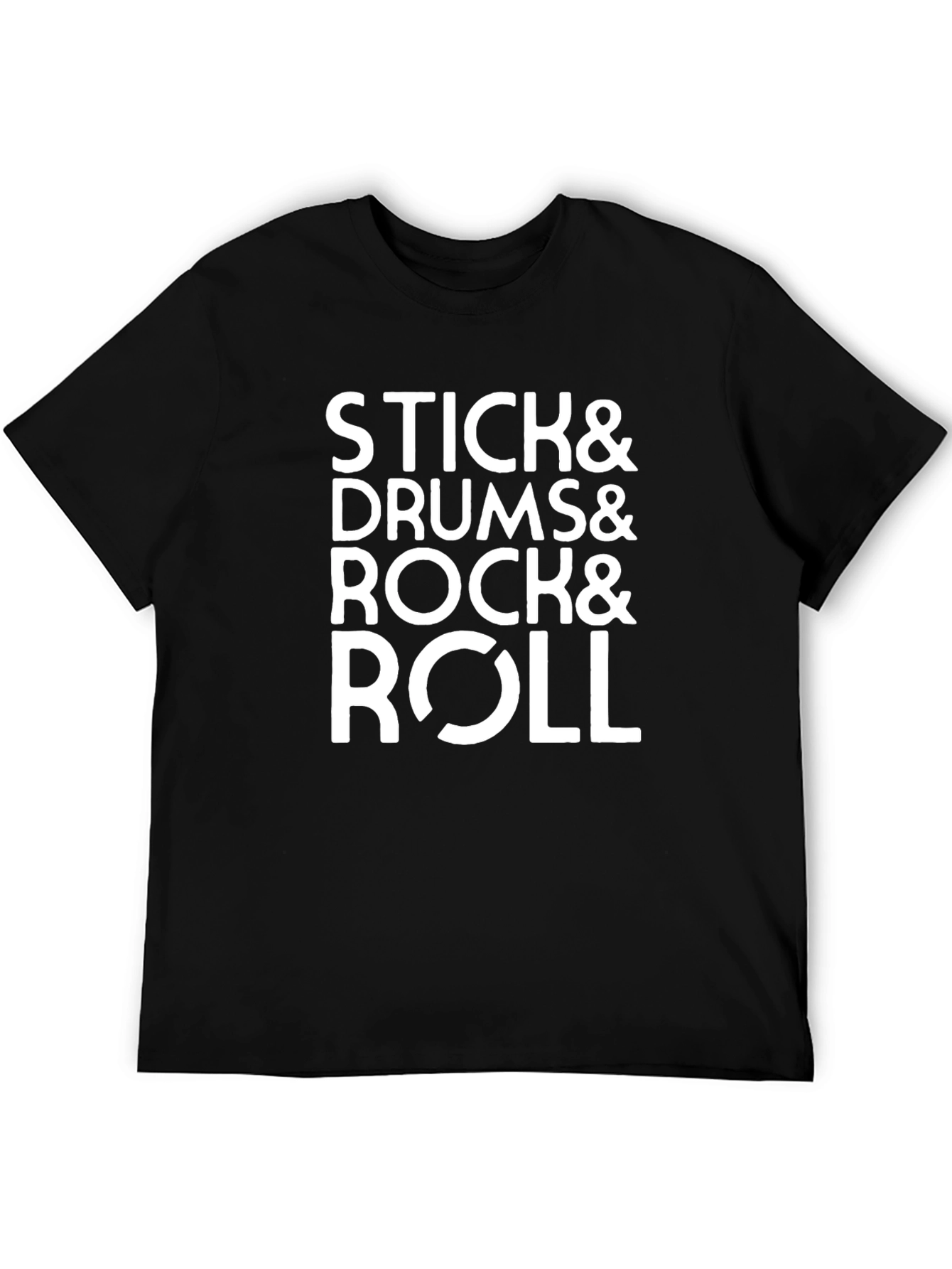Stick Drums Rock & Roll Black T-Shirt