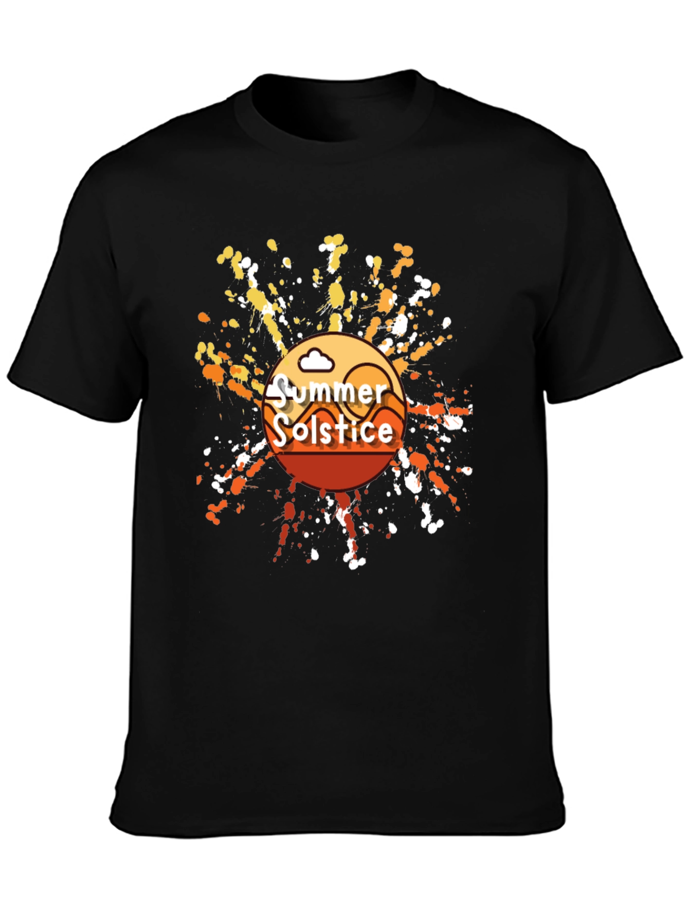 Summer Solstice Graphic T-Shirt - Trendy Black Tee