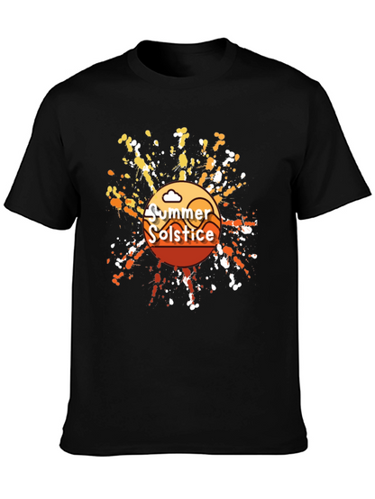 Summer Solstice Graphic T-Shirt - Trendy Black Tee