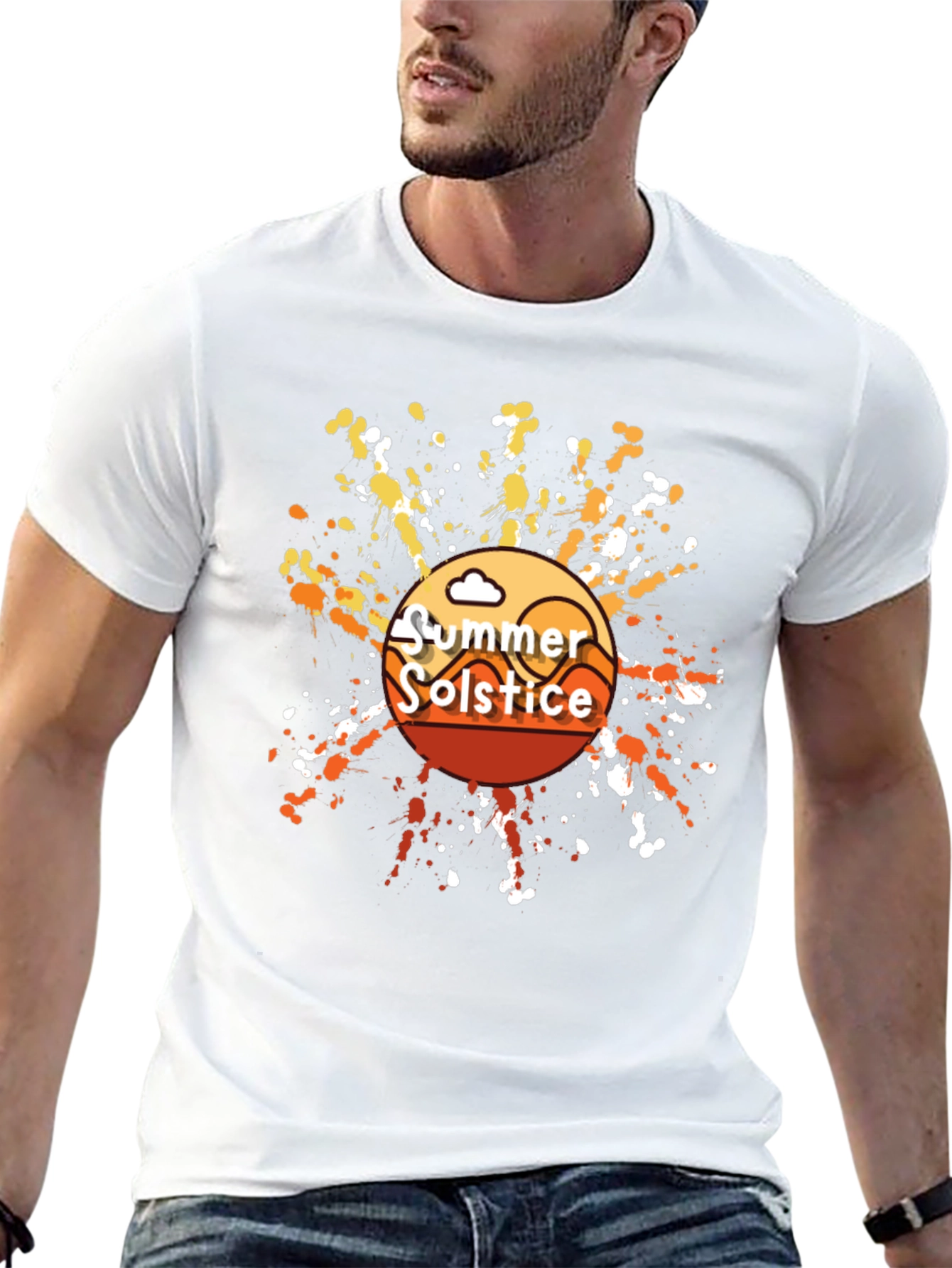 Summer Solstice Graphic T-Shirt - Trendy Black Tee