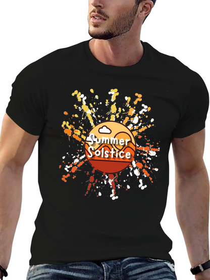 Summer Solstice Graphic T-Shirt - Trendy Black Tee