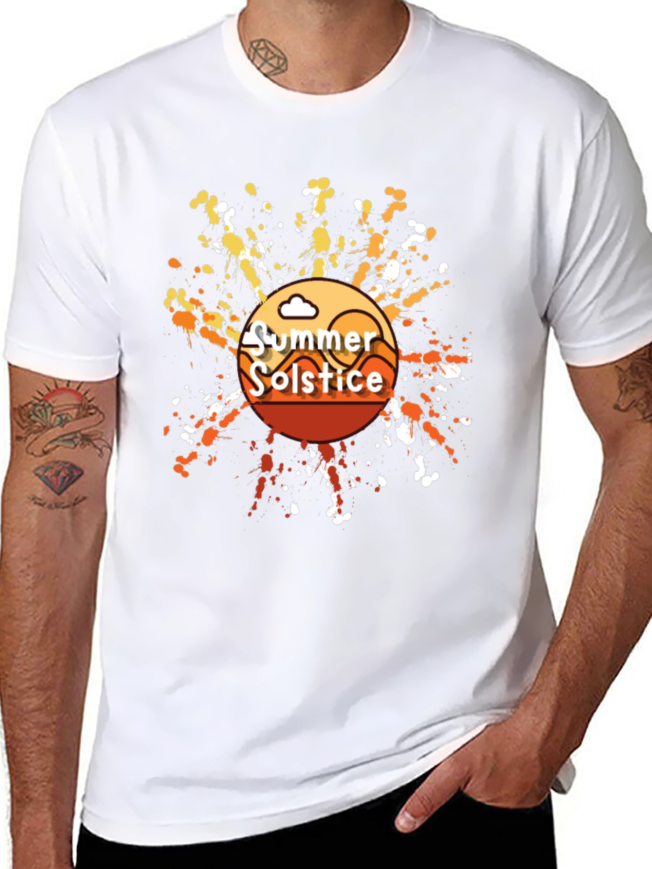 Summer Solstice Graphic T-Shirt - Trendy Black Tee