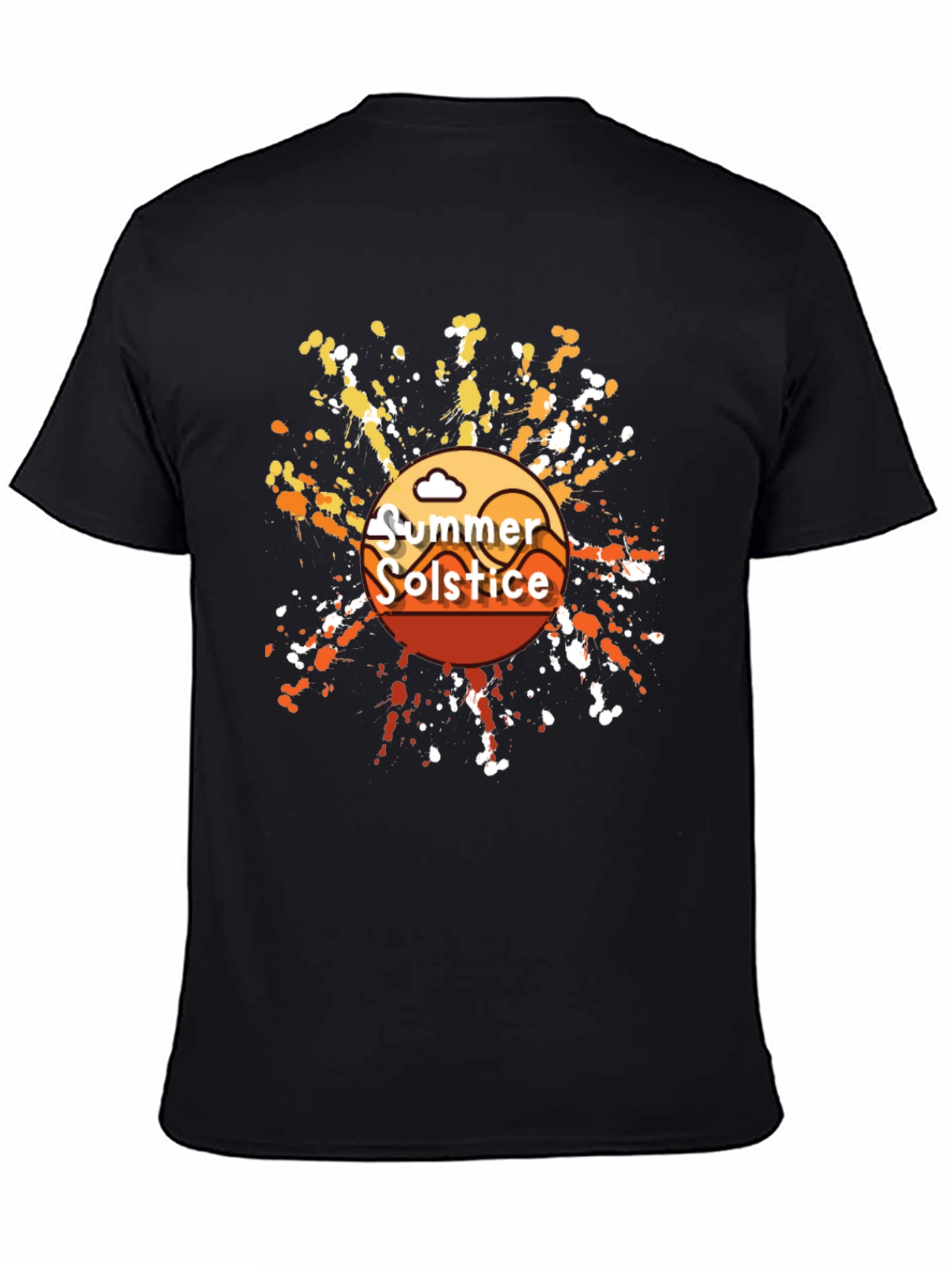 Summer Solstice Graphic T-Shirt - Trendy Black Tee