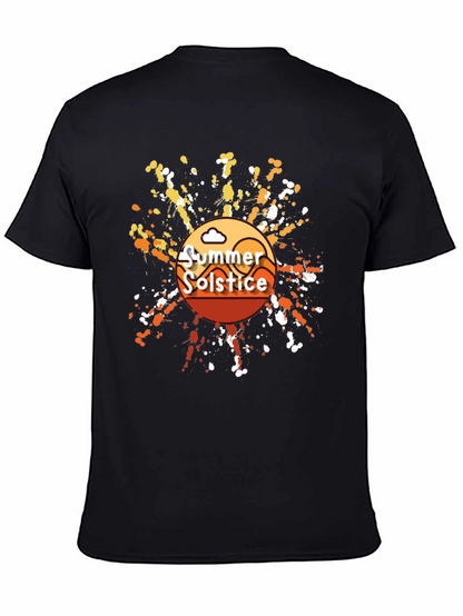 Summer Solstice Graphic T-Shirt - Trendy Black Tee