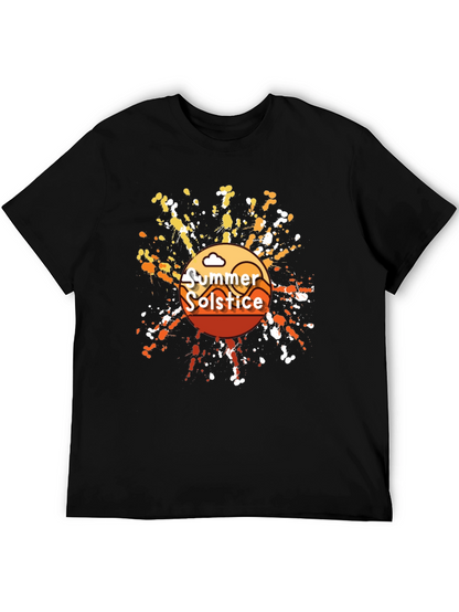 Summer Solstice Graphic T-Shirt - Trendy Black Tee