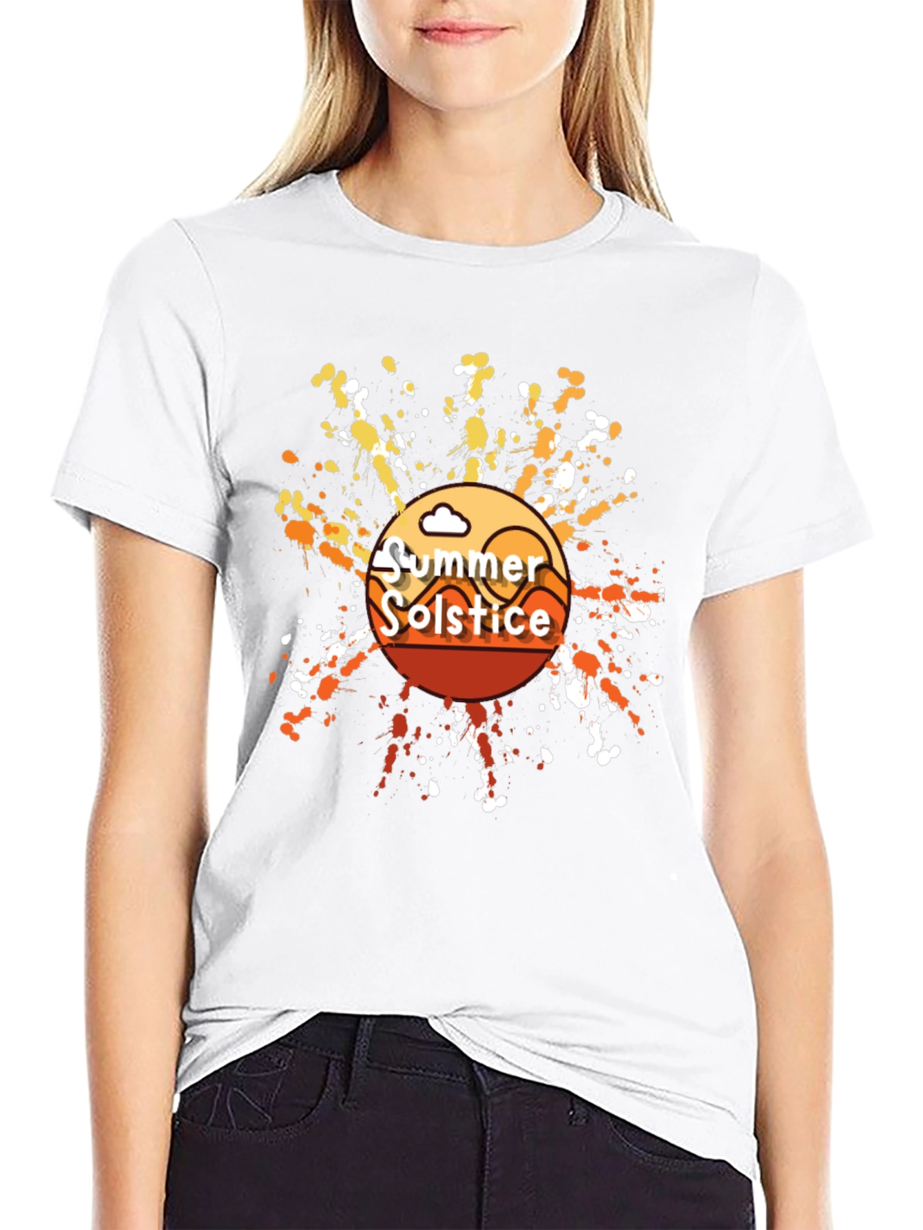 Summer Solstice Graphic T-Shirt - Trendy Black Tee