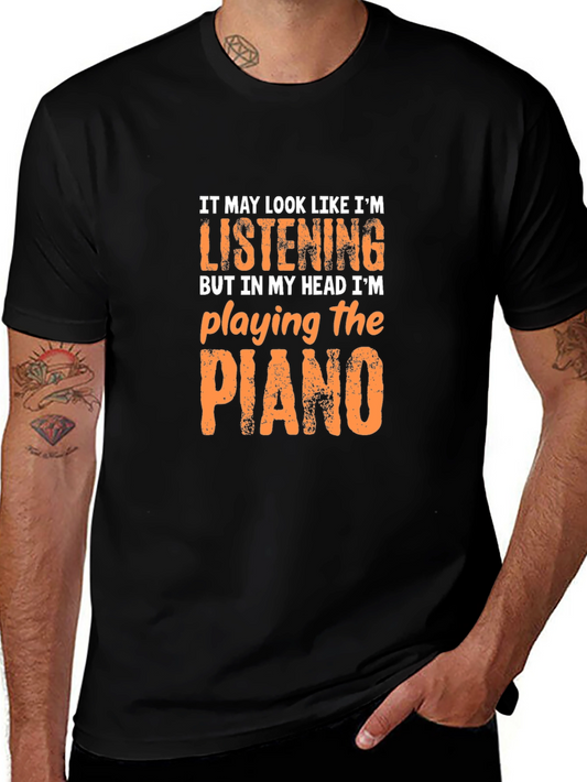 Piano Player T-Shirt - Head in the Music