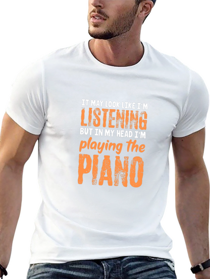 Piano Player T-Shirt - Head in the Music