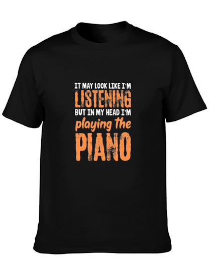 Piano Player T-Shirt - Head in the Music