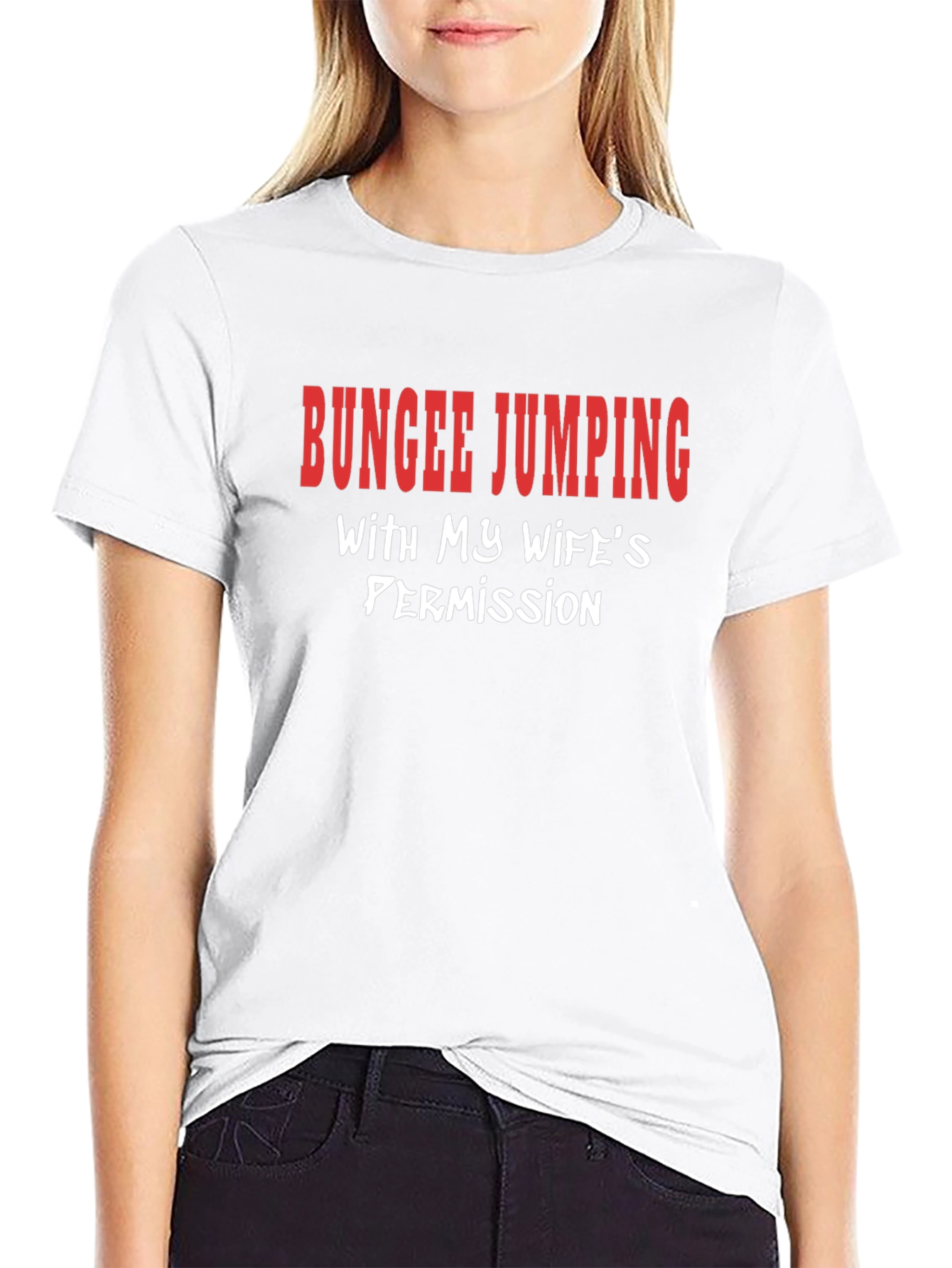 Funny Bungee Jumping Graphic Tee - Wifes Permission