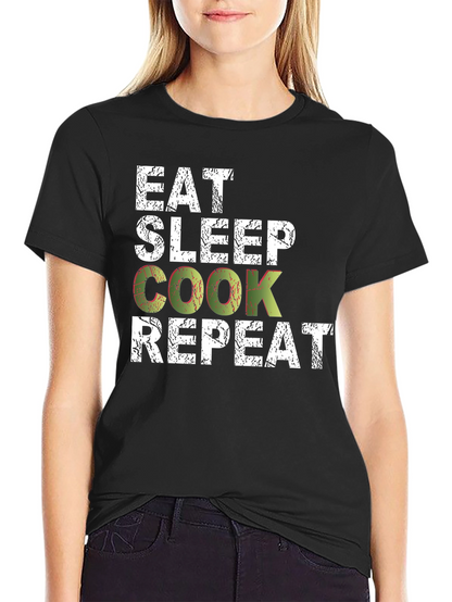 Eat Sleep Cook Repeat Graphic T-Shirt