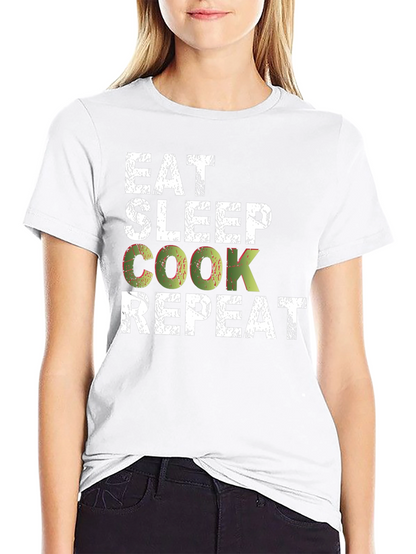 Eat Sleep Cook Repeat Graphic T-Shirt