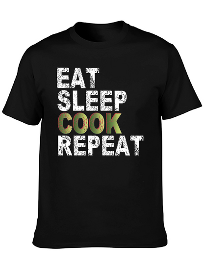 Eat Sleep Cook Repeat Graphic T-Shirt