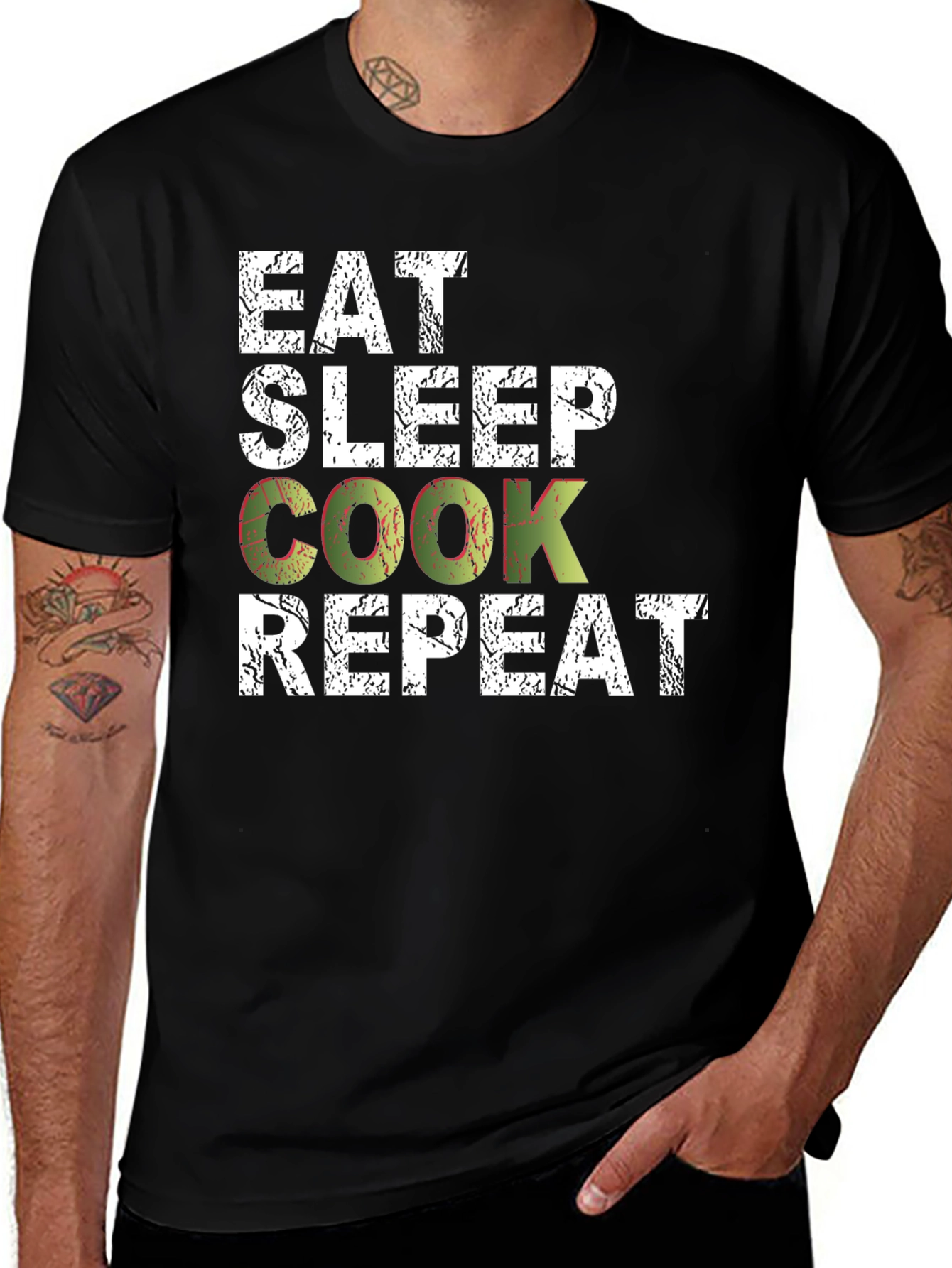 Eat Sleep Cook Repeat Graphic T-Shirt