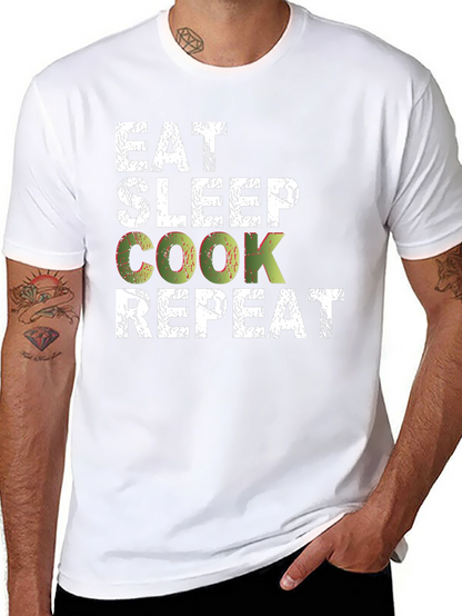 Eat Sleep Cook Repeat Graphic T-Shirt