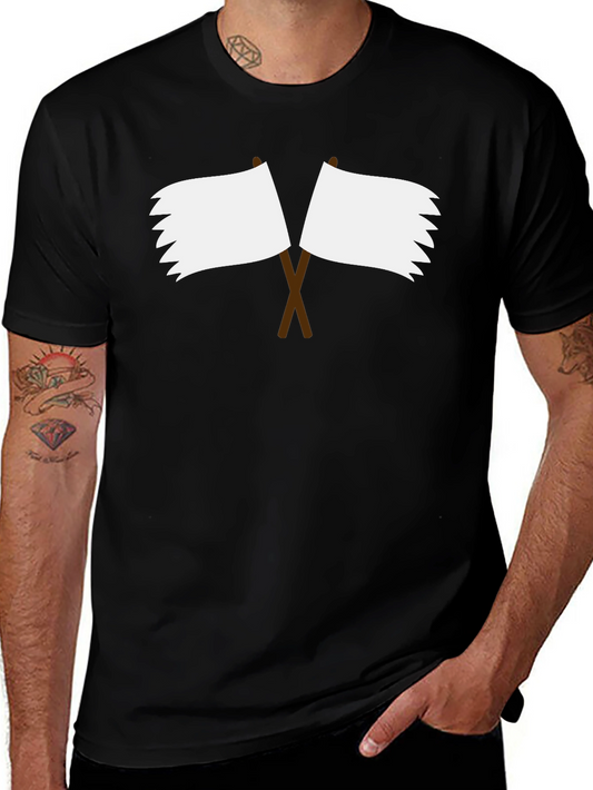Black T-Shirt with Surrender Flag Design