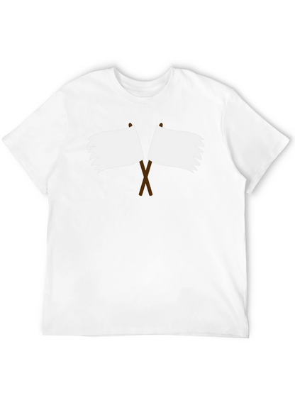 Black T-Shirt with Surrender Flag Design