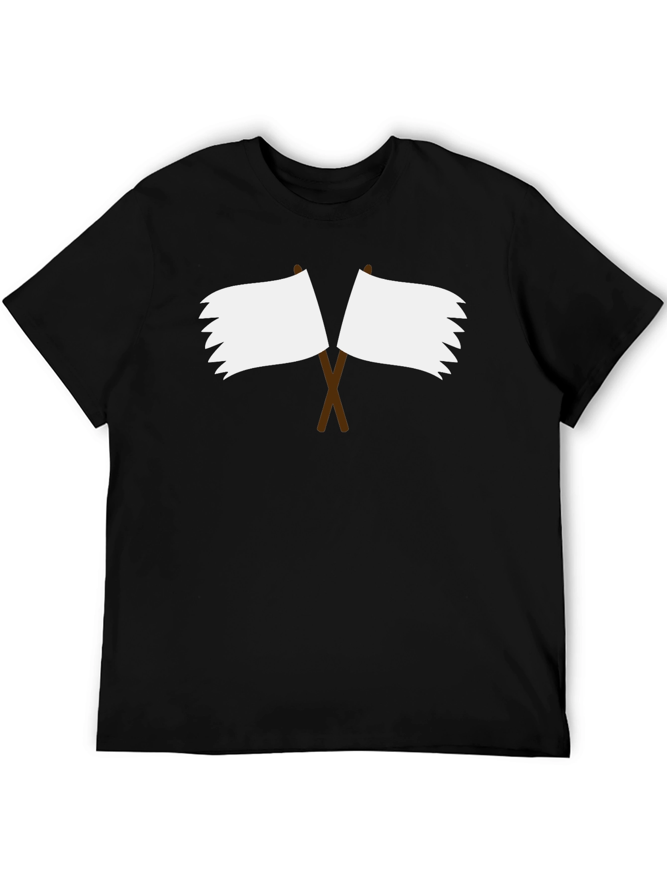 Black T-Shirt with Surrender Flag Design