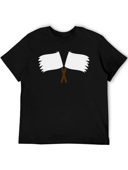 Black T-Shirt with Surrender Flag Design
