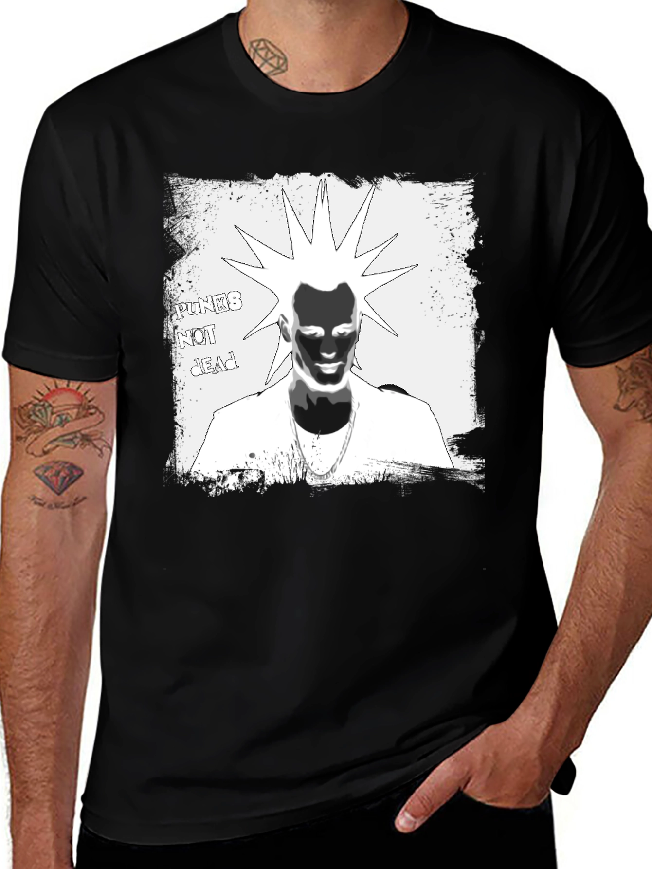 Punks Not Dead Graphic Tee - Black Cotton T-Shirt