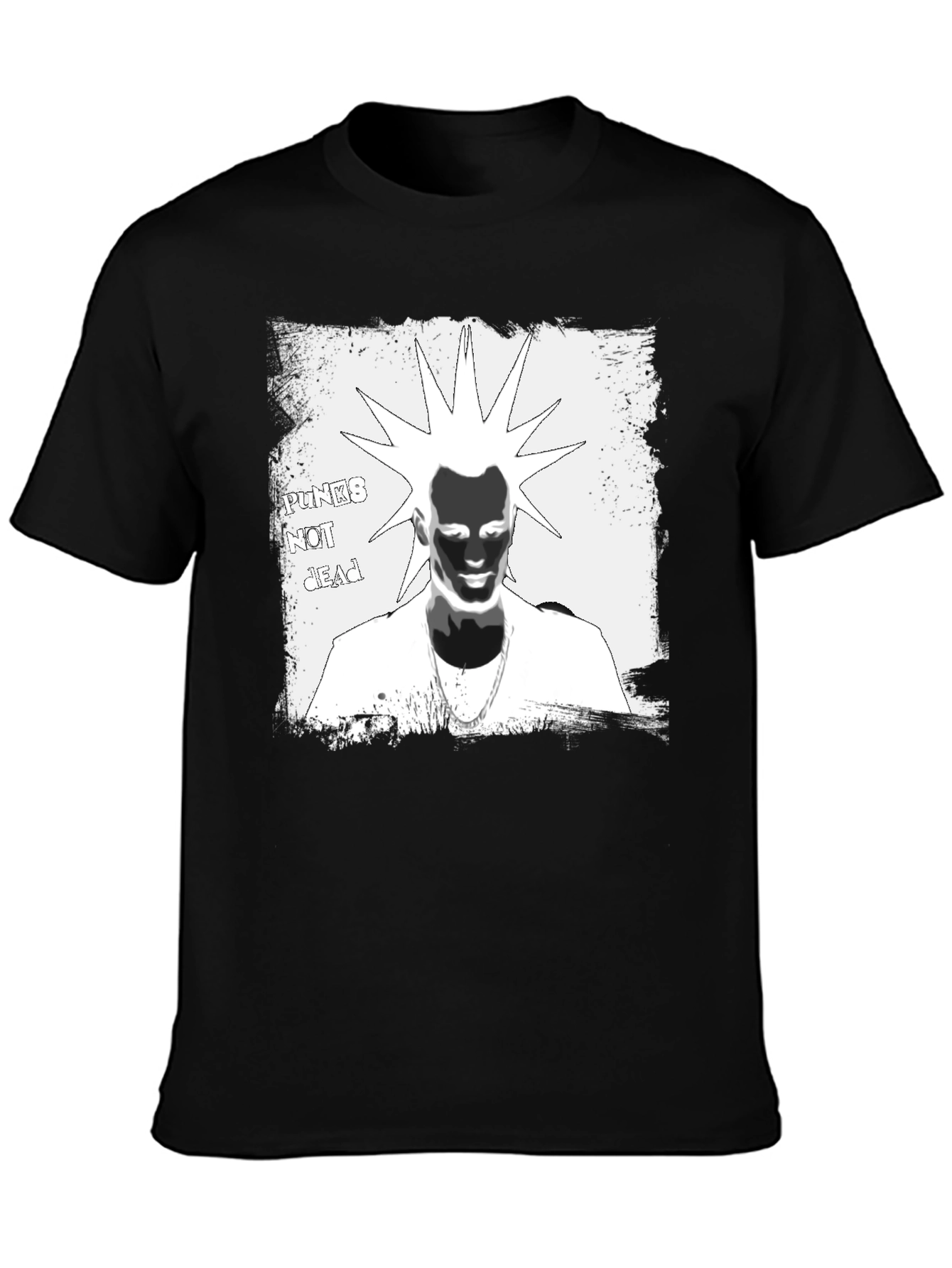 Punks Not Dead Graphic Tee - Black Cotton T-Shirt