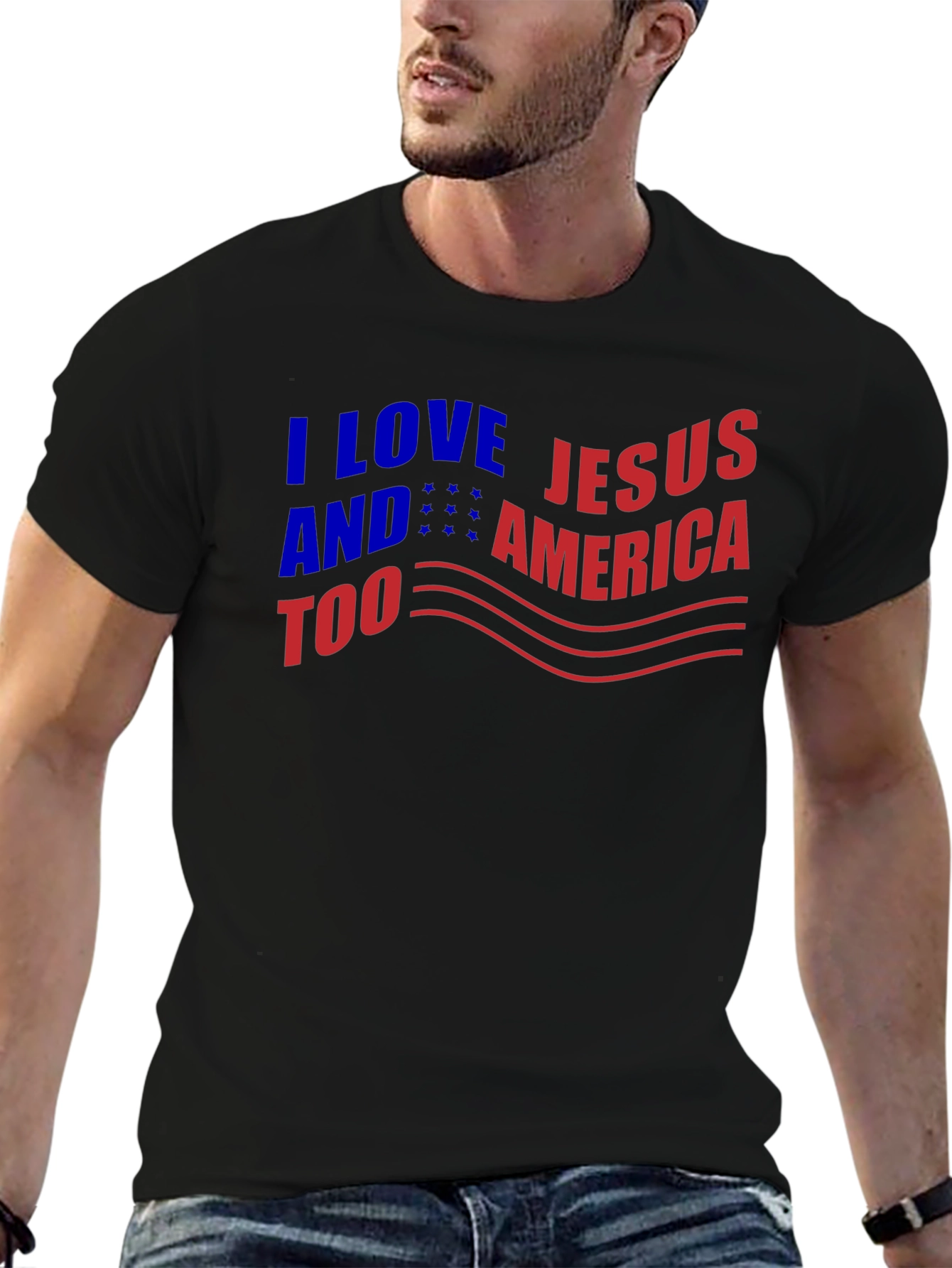 I Love Jesus & America Too Graphic T-Shirt