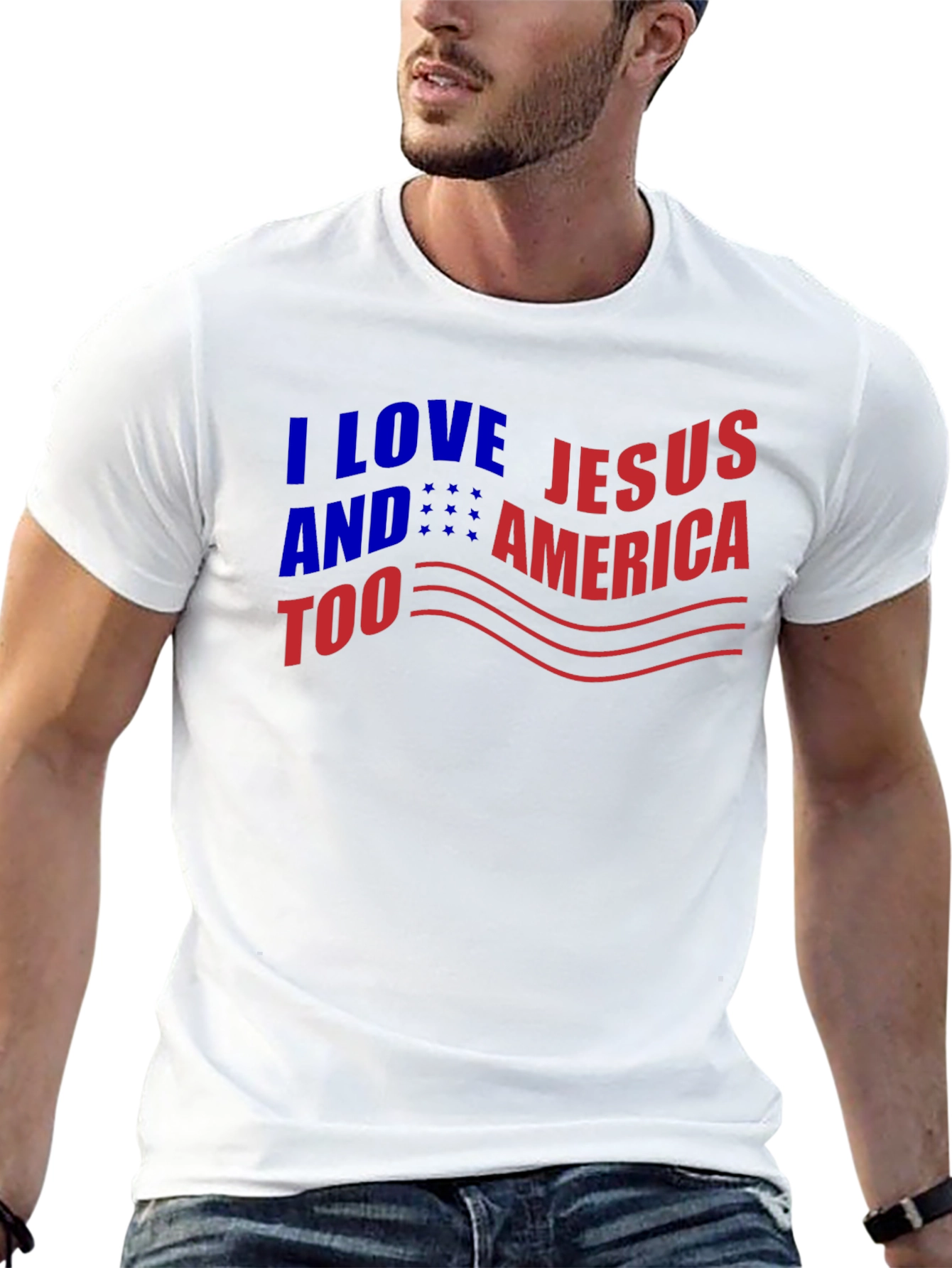 I Love Jesus & America Too Graphic T-Shirt