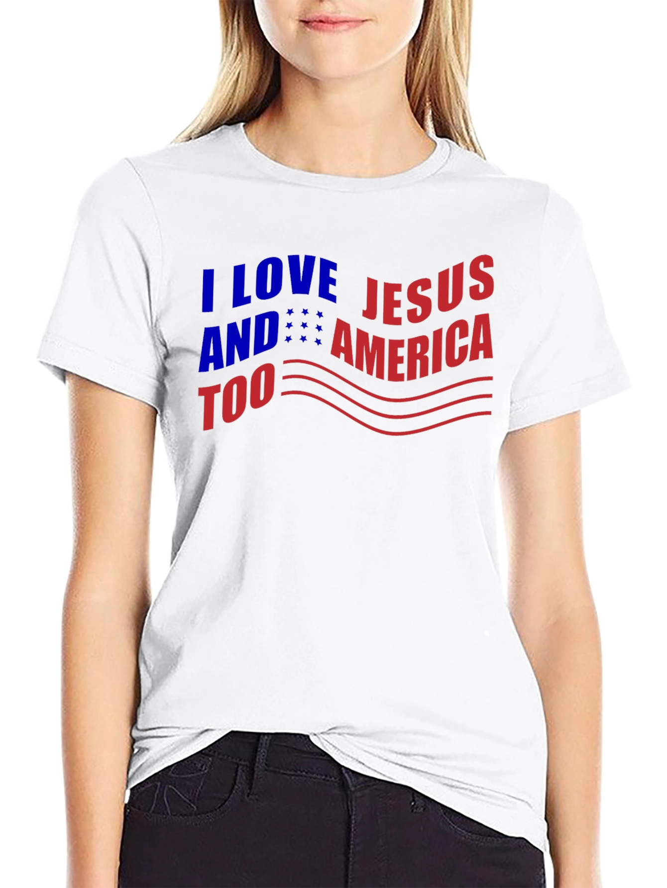 I Love Jesus & America Too Graphic T-Shirt
