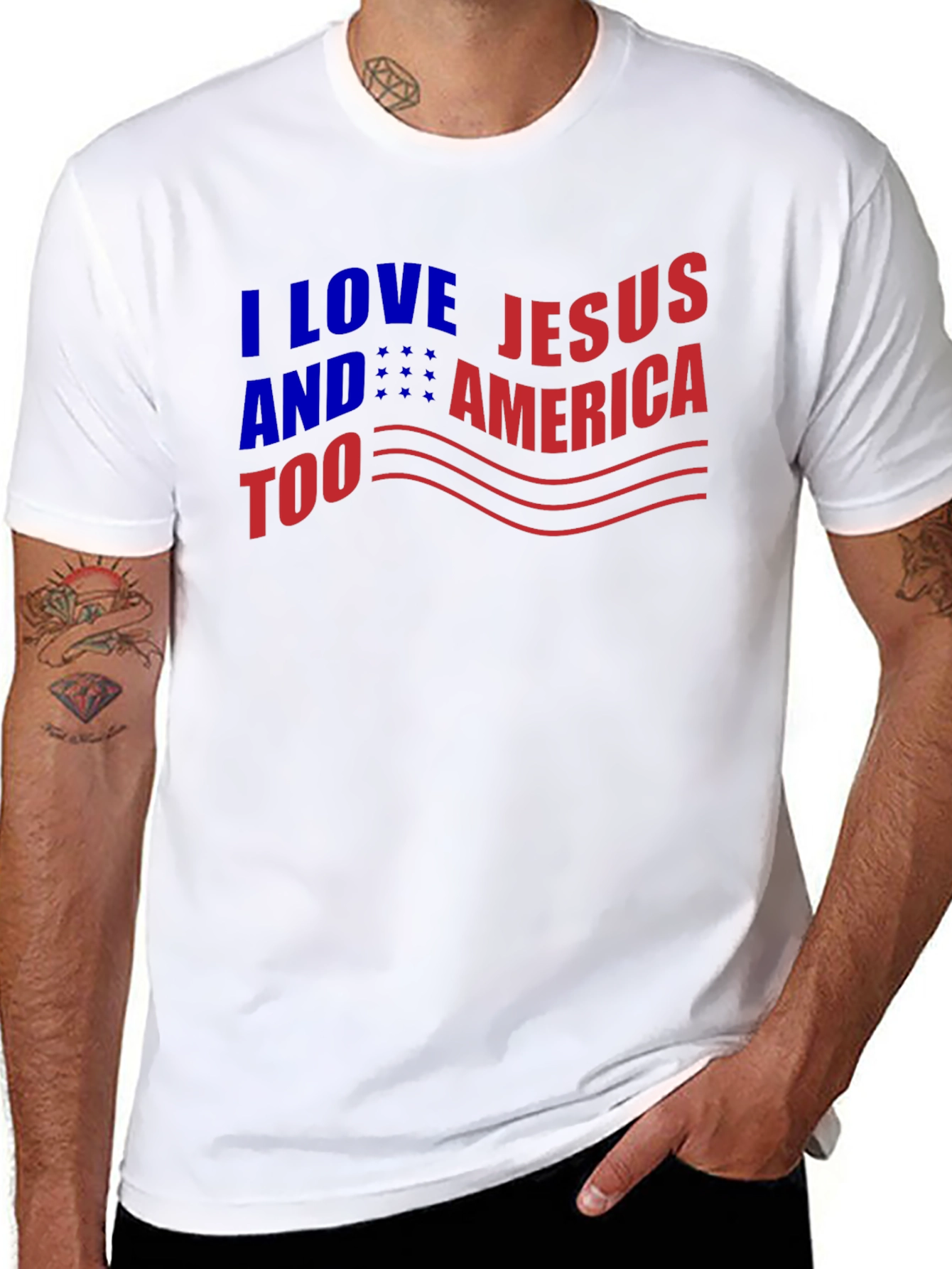 I Love Jesus & America Too Graphic T-Shirt