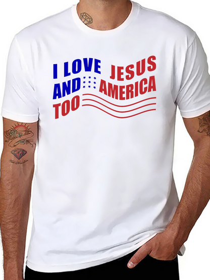 I Love Jesus & America Too Graphic T-Shirt