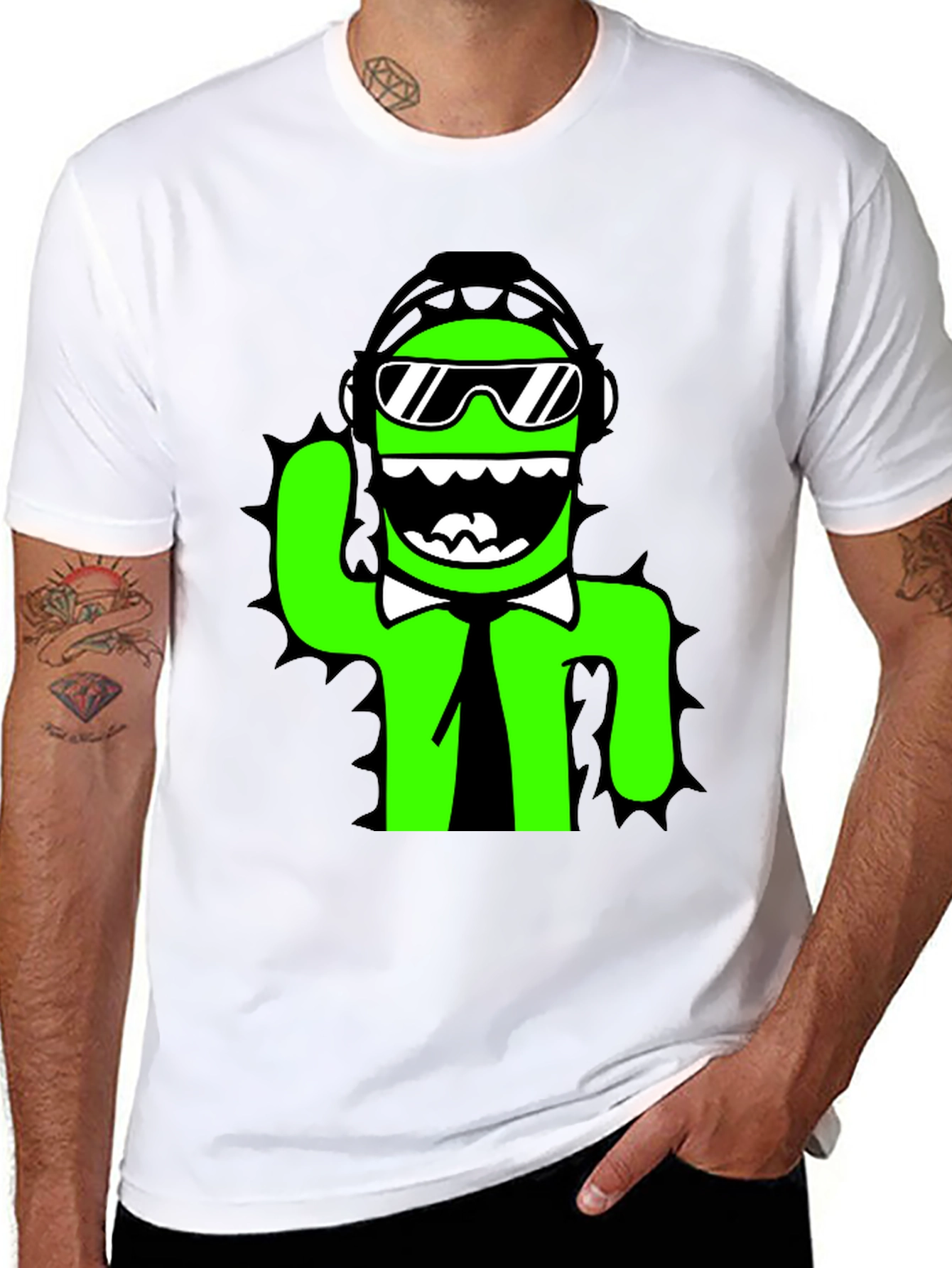 Cool Cactus Graphic Tee - Black