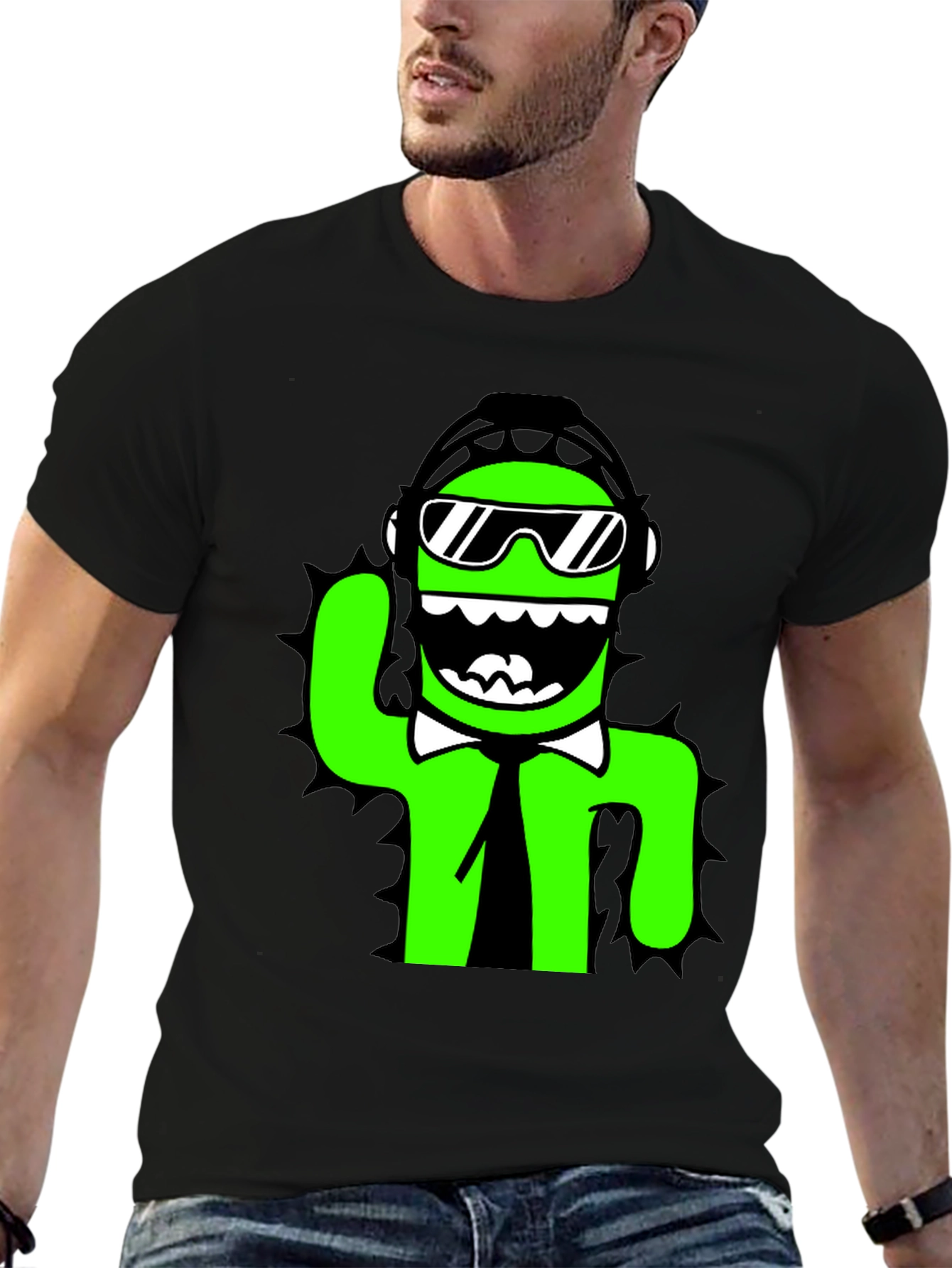 Cool Cactus Graphic Tee - Black