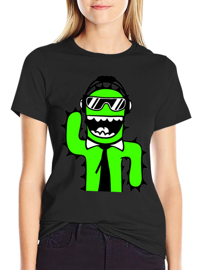 Cool Cactus Graphic Tee - Black