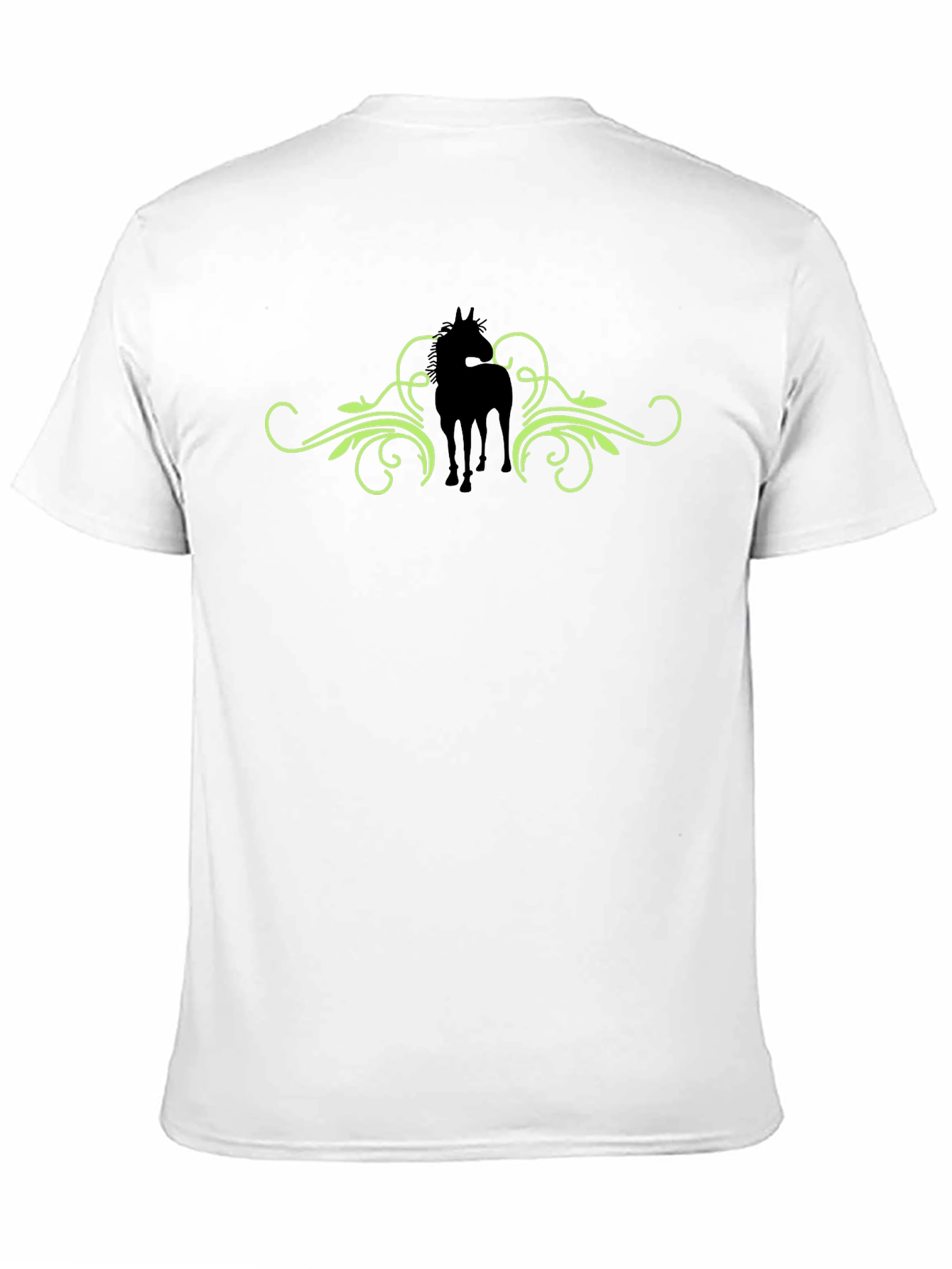 Horse Silhouette Graphic Print Tee - Black