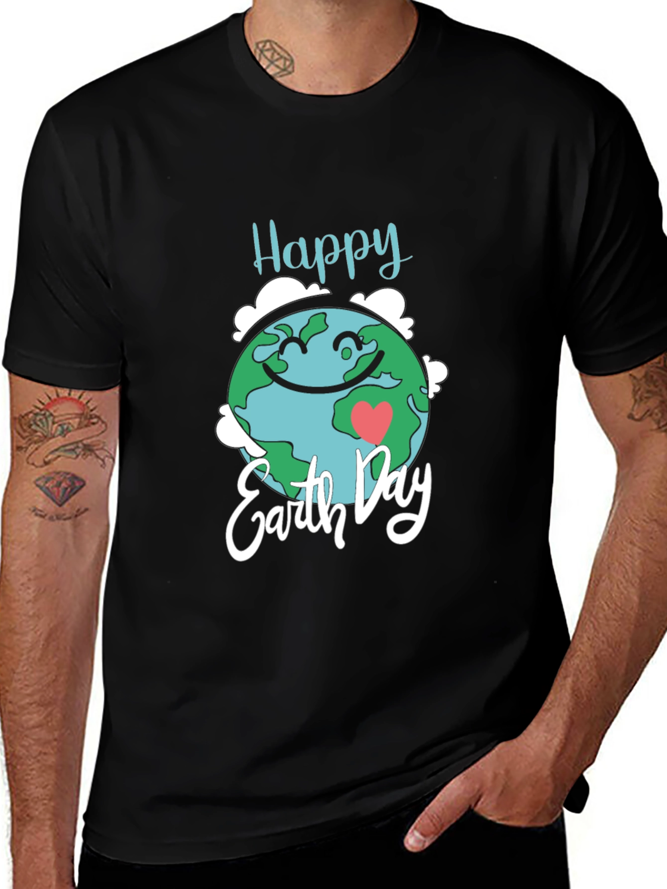 Happy Earth Day Black T-Shirt