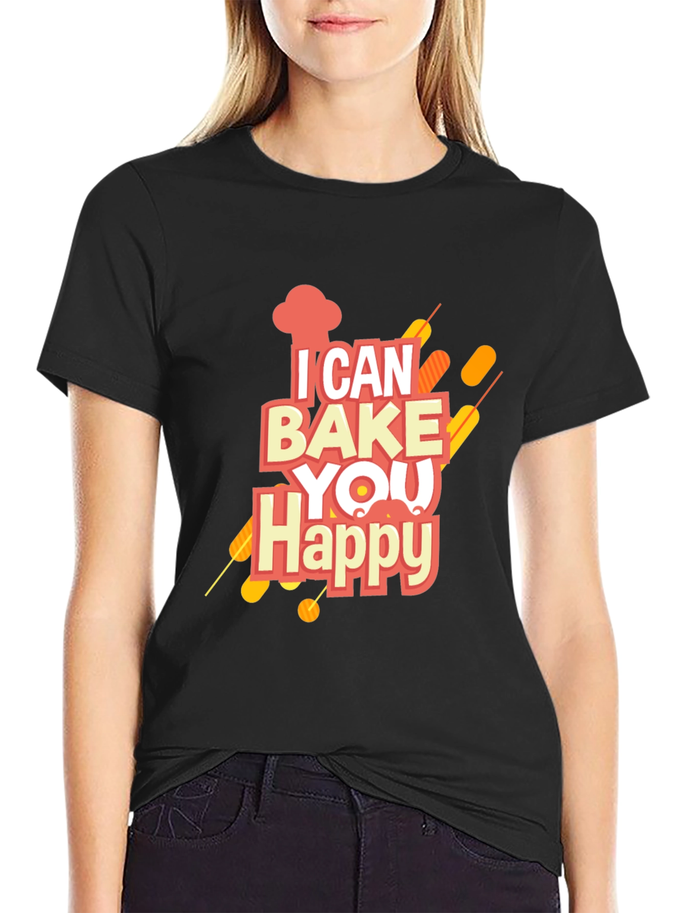I Can Bake You Happy Graphic Tee - Black